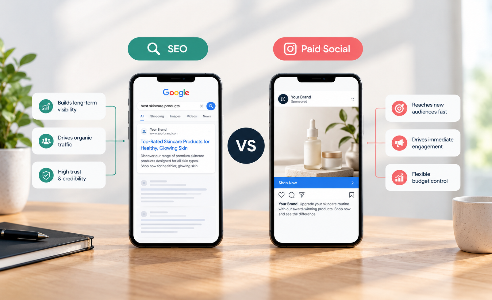 seo vs paid social