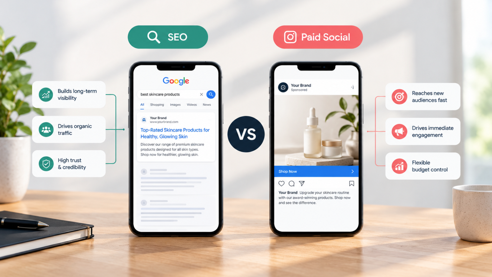 seo vs paid social